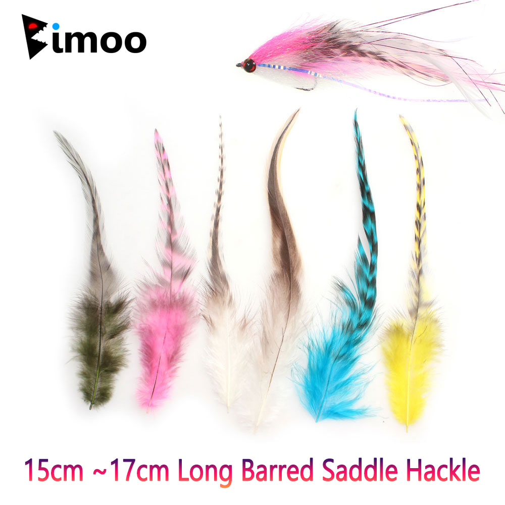 Fishing Lure Spinnerbait - 1-6Packs 15cm Grizzly Barred Saddle Hackle